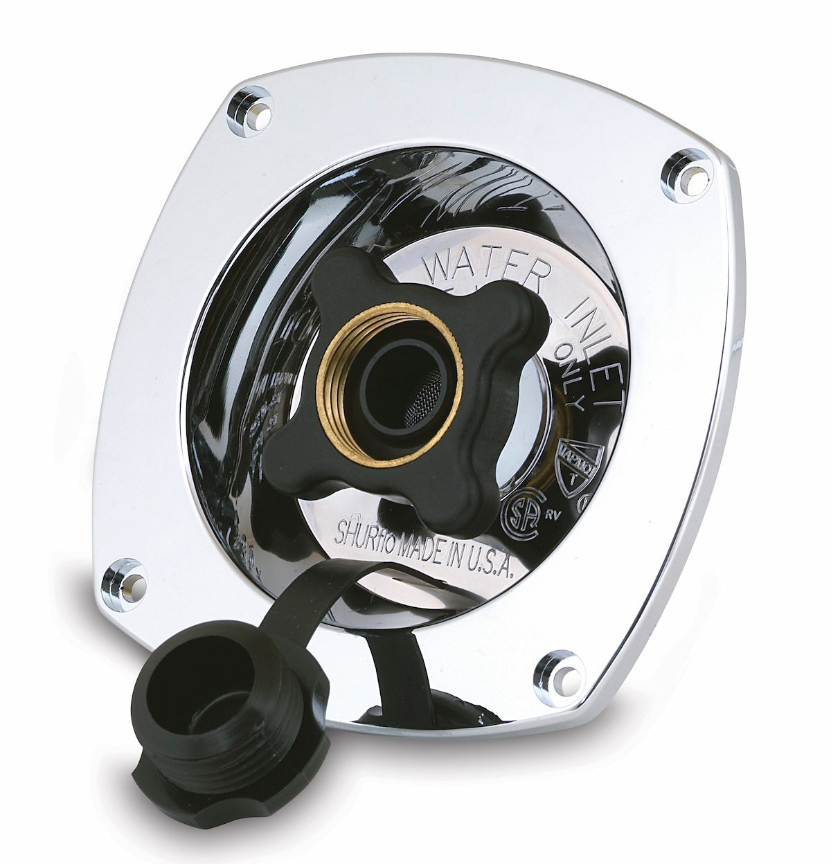 SHURflo Fresh Water Inlet, Pressure Limit's To 65 PSI, Chrome - 183-029-14