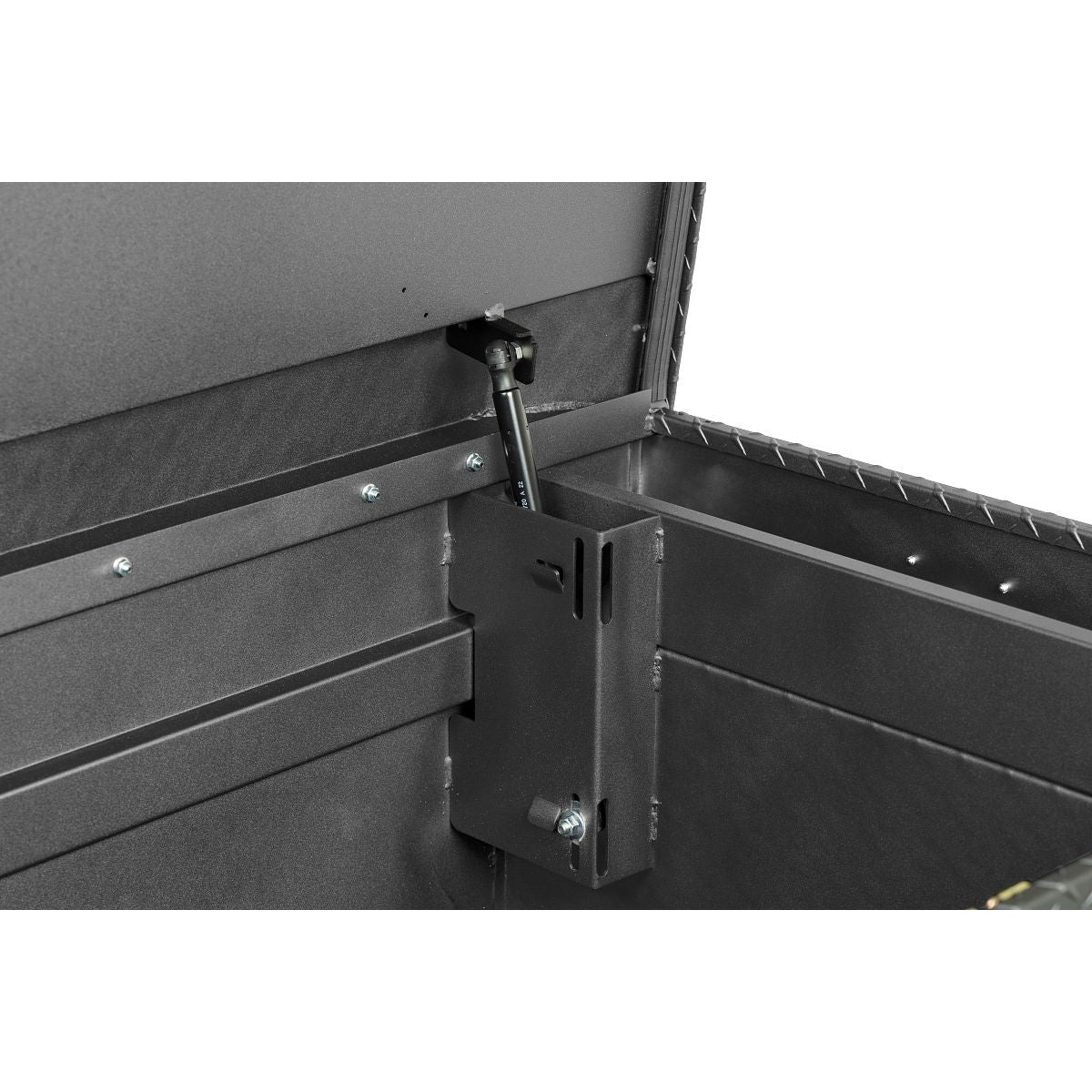 Weather Guard Tool Box, Textured Matte Black, Aluminum, 27-1/2 in Length x 72 in Width x 18-1/2 in Height - 117-52-04