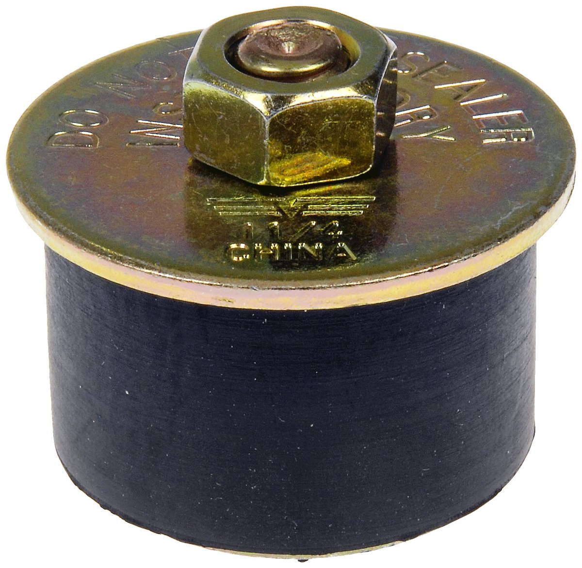 Dorman Expansion Plug, Rubber Plug With Steel Plate, 1 1/4 in Plug/Seals 1 1/4 in - 1-3/8 in Holes - 02601