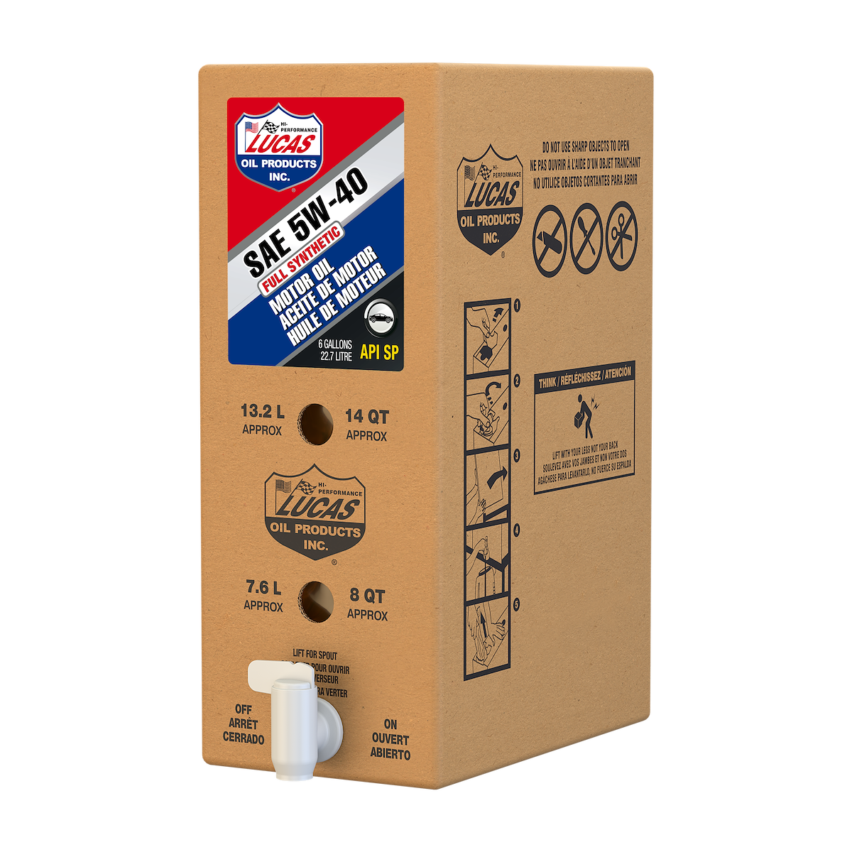 Lucas Oil Oil, SAE 5W-40, 6 gal Bag In Box - 18012