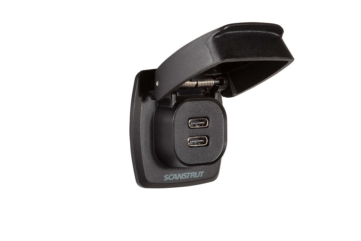 Scanstrut USB Outlet, 10 To 32 V DC Input Voltage(12/24 V System), 6 Ampere Input Current, 1.65 in Width x 1.73 in Height - SC-USB-F3