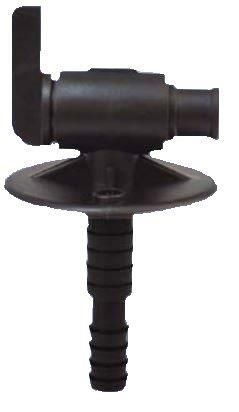 Valterra Fresh Water Tank Drain Valve, Dual Hose Size To Fit 1/2 in or 3/4 in, With 3/8 in and 1/2 in Barb, Black Plastic - A01-2025BKVP