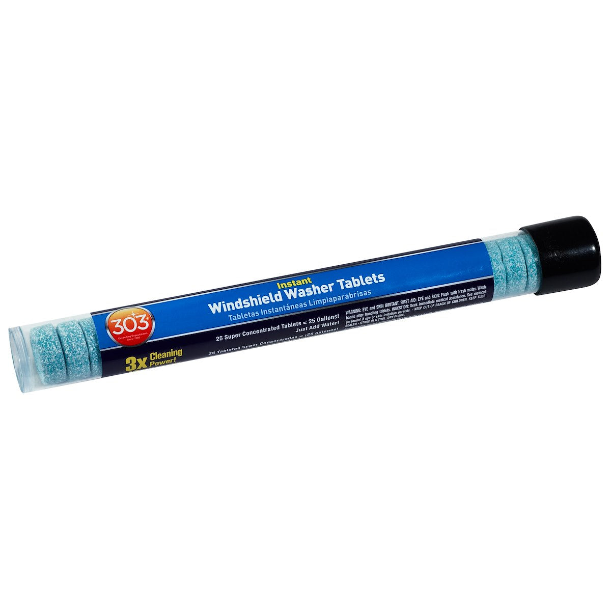 303 Products Inc. Windshield Washer Fluid, Blue, 25 Tablets, Use One Tablet For Up To 1 gal Of Water - 230371