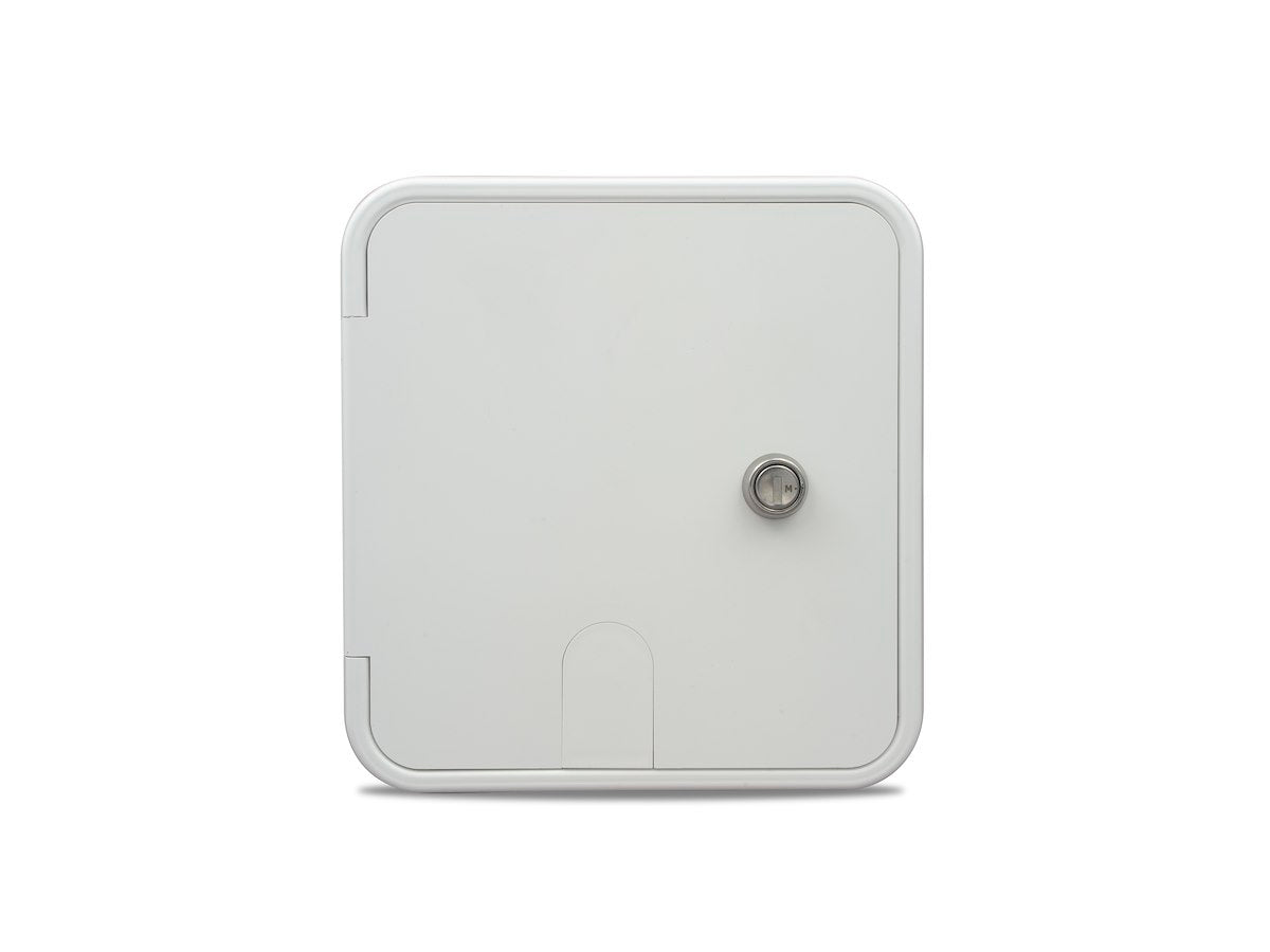 B&B Molders Electrical Cord Hatch, 6-7/8 in Height x 6-3/8 in Width Cutout Dimension, Accepts Up To 30 amp/50 amp Cords, Polar White - 94337