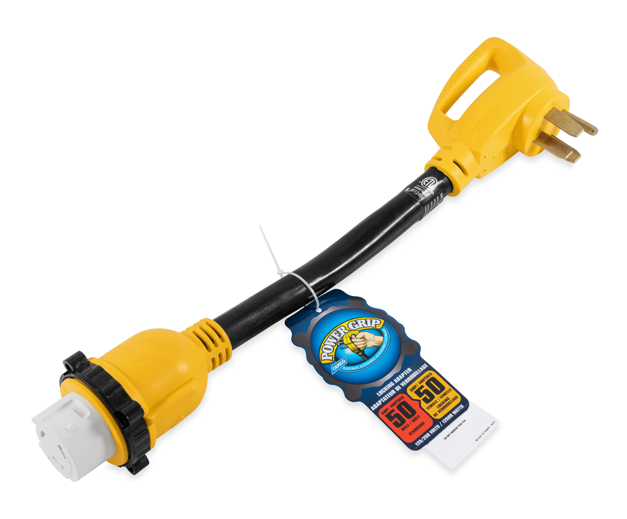 Camco Power Cord Adapter, 50 amp Male To 50 amp Female, 50 amp, 18 in Length - 55552