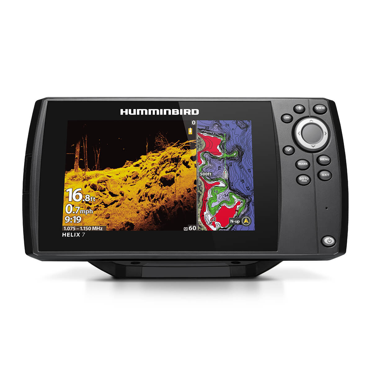 Humminbird Fish Finder, Helix 7 Mega Di, 7 in LCD Display, 1024 x 600 Pixels Resolution - 411610-1