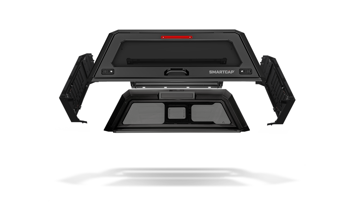 SmartCap Truck Cap, Holds Up To 330 lb When Moving And 770 lb When Parked, Matte Black, Stainless Steel - EA0313-MB