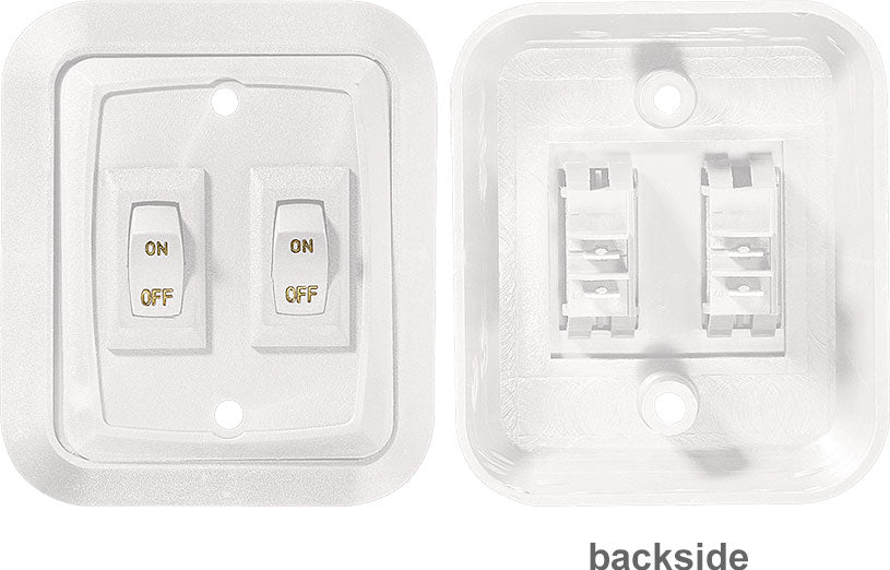 RV Designer Multi Purpose Switch, White, 3.53 in x 3 in - S657