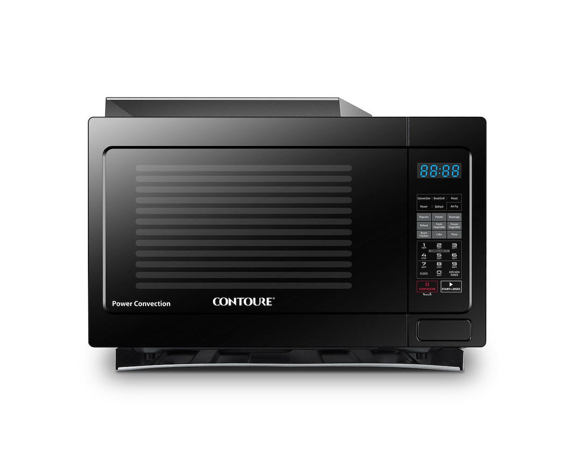 Contoure Microwave Oven, 1.1 Cubic ft Capacity, 1000 Watts Cooking Power/1500 Watts Input Power, Blue LED Display And One Touch Preset - RV-188BK-CON