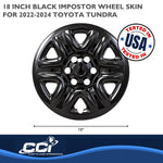 Coast2Coast Wheel Skin, 18 in, 6 Spokes, Gloss Black, Set Of 4 - IWCIMP103BLK
