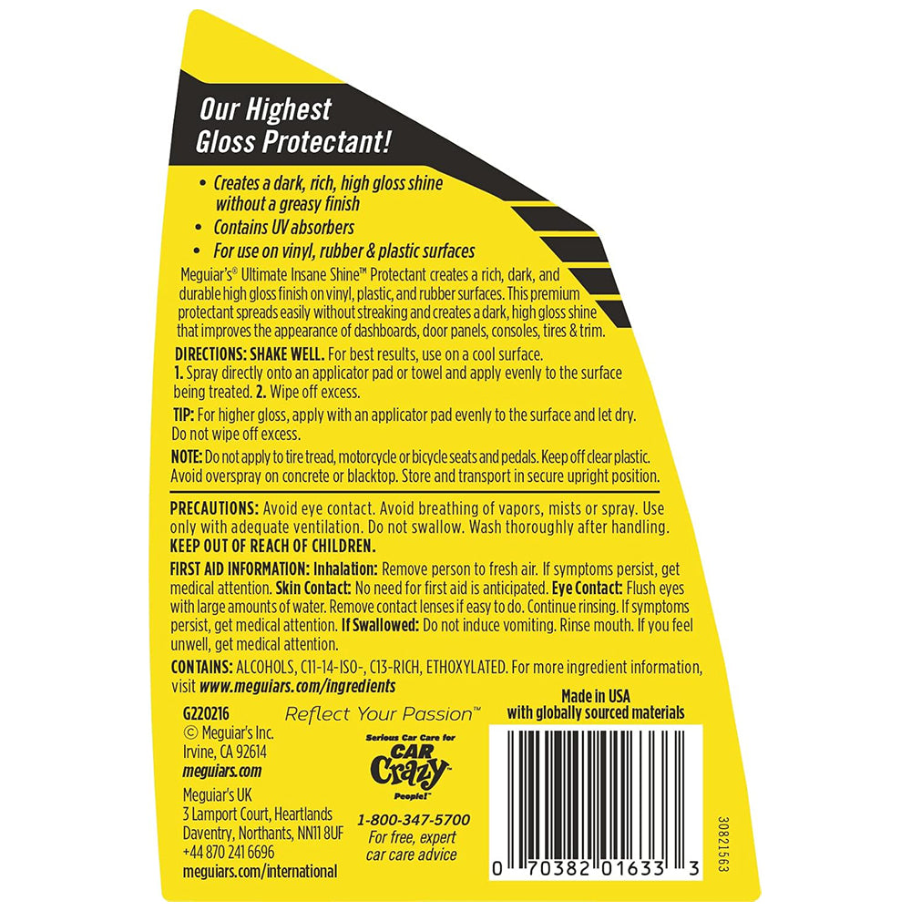 Meguiars Vinyl Protectant, 16 oz Spray Bottle - G220216