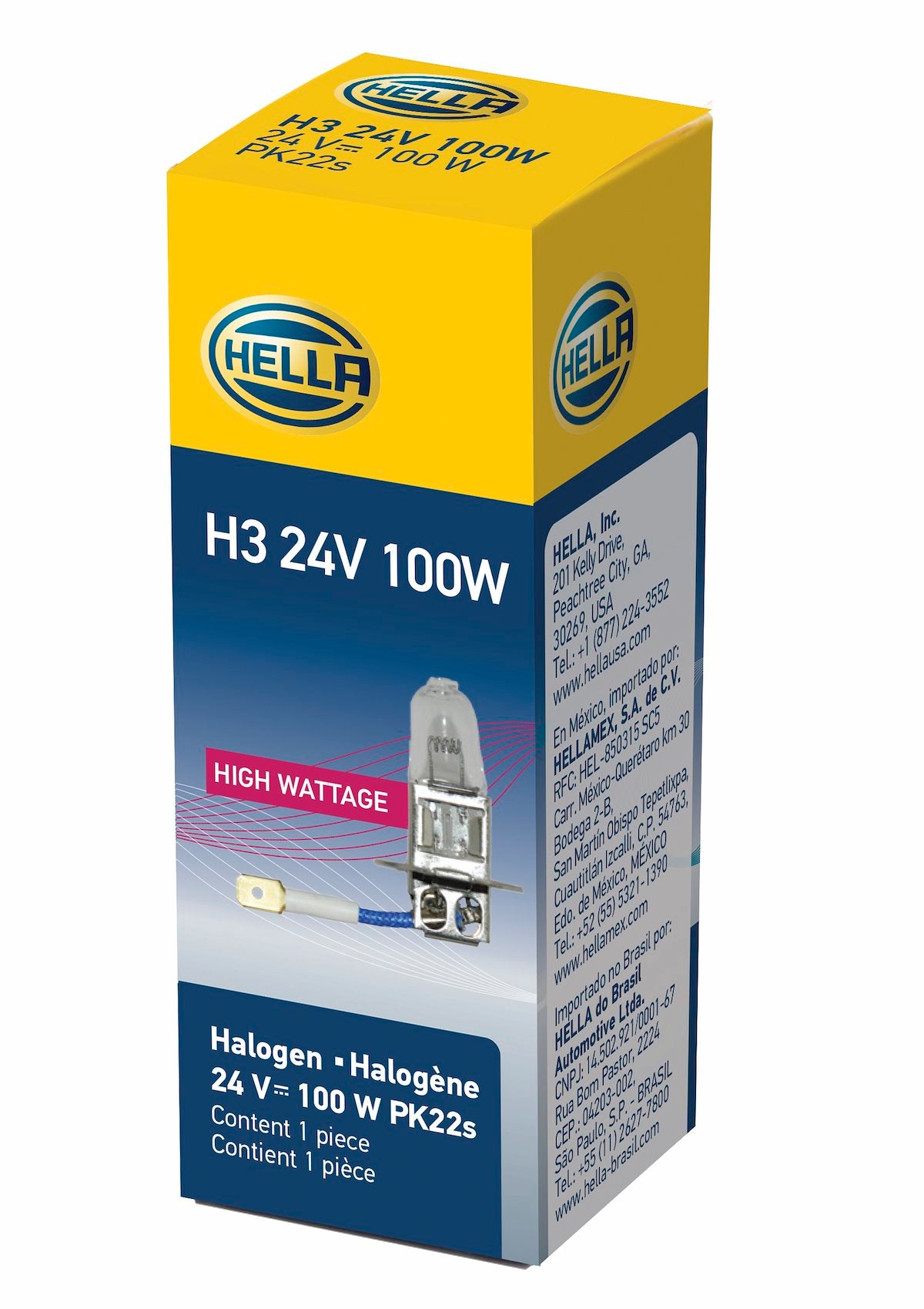 HELLA Driving/Fog Light Bulb, H3, 100 Watt, 2500 Lumens - H3 24V 100W