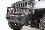 Fab Fours Bumper, Stubby Series, Black Powder Coated 3/16 in Plate Steel - JK07-B1952-1