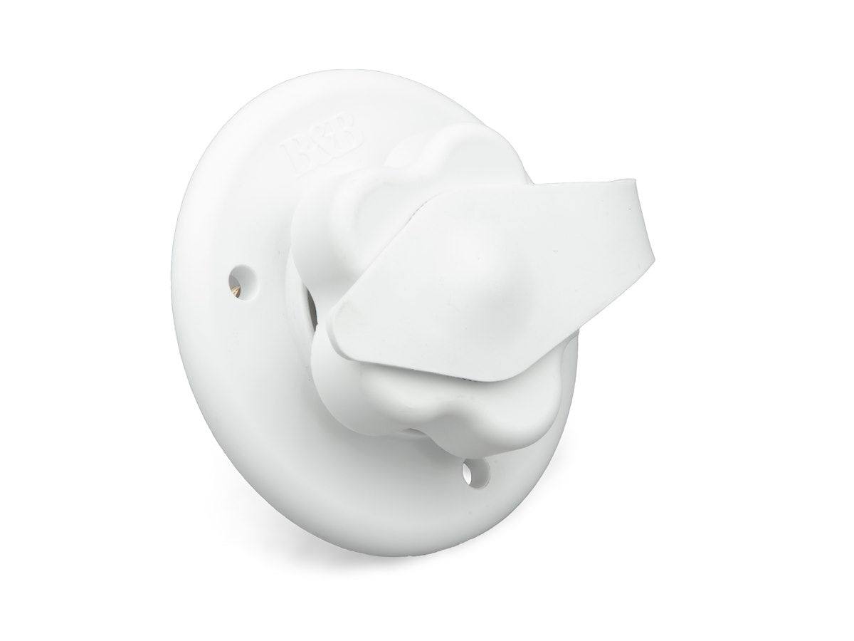 B&B Molders Fresh Water Inlet, 1-1/2 in Diameter Cutout Size, 3 in Outside Diameter x 1-11/16 in Valve Depth, Polar White - 94214