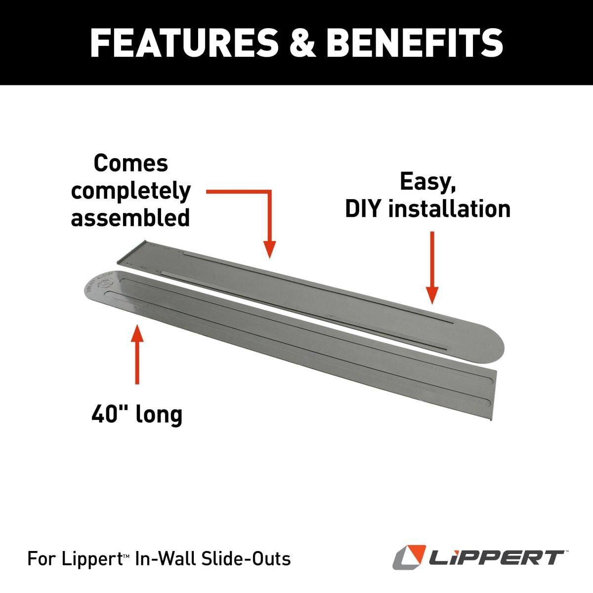 Lippert Slide Out Floor Protector, 40 in Length x 5 in Width, Set Of 2 - 134993