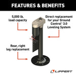 Lippert Leveling System Component, Hall Effect Jack For Ground Control 3.0 Systems, 5000 lb Capacity - 344792