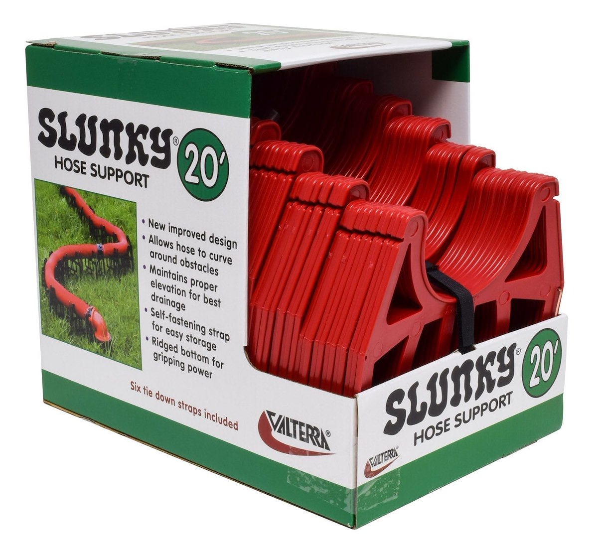 Valterra Sewer Hose Support, 20 ft Length, 4-1/2 in Sewer End Height x 7-1/4 in RV End Height, Red - S2000R