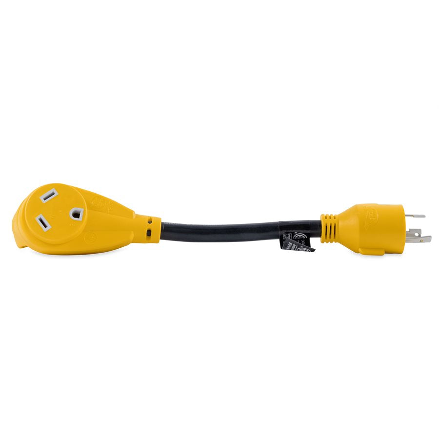 Camco Power Cord Adapter, 3 Prong For L5-30 Locking, 30 amp Dogbone - 55272