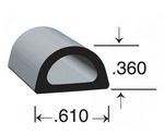 Clean Seal Multi Purpose Weather Stripping, 50 ft Length x 0.610 in Width x 0.360 in Thickness, Black - 109H2-50