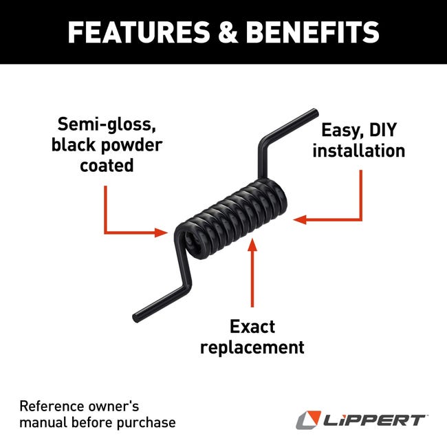 Lippert Trailer Ramp Door Spring, Black - 173067