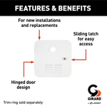 Lippert Water Heater Access Door, Replacement For Atwood/Dometic 6 gal Water Heater, Polar White - 2022107537