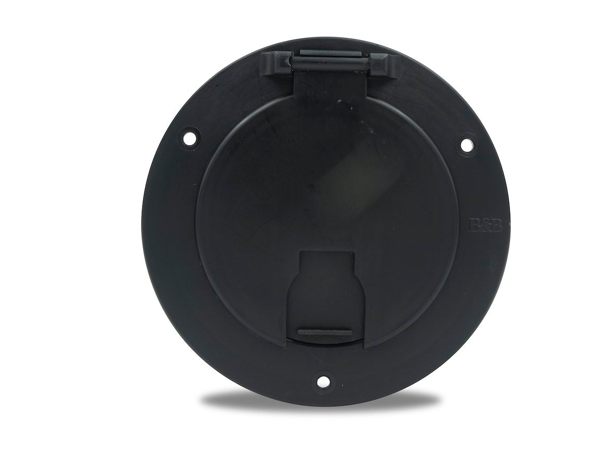B&B Molders Electrical Cord Hatch, For Use With Up To 30 amp/50 amp Cords, 5-1/8 in Diameter x 2-3/8 in Depth, 3-1/2 in Cutout Diameter - 94330