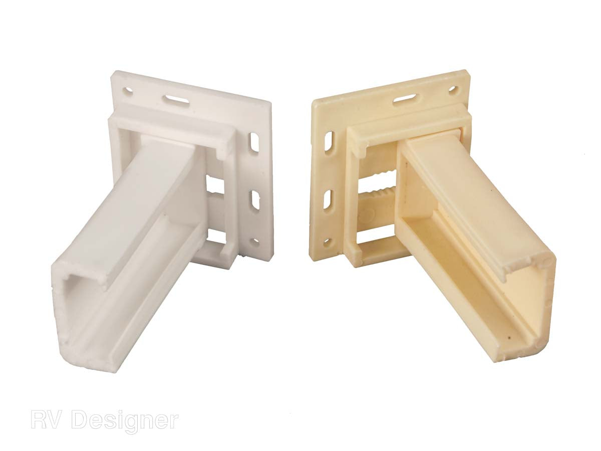 RV Designer Drawer Slide Socket, Fits 1 in Drawer Slide, 4 Way Adjustable Base, Set Of 2 - H305