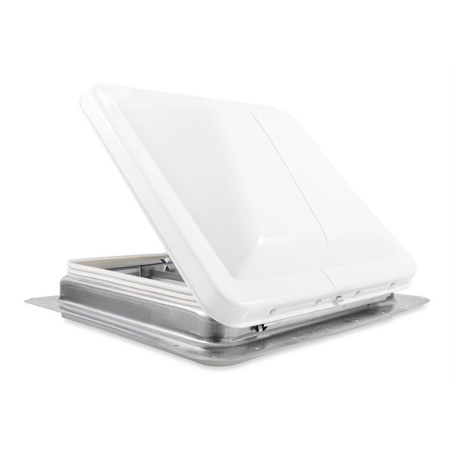 Camco Roof Vent, For 14 in x 14 in, White, Aluminum Base With Plastic Cover - 40480