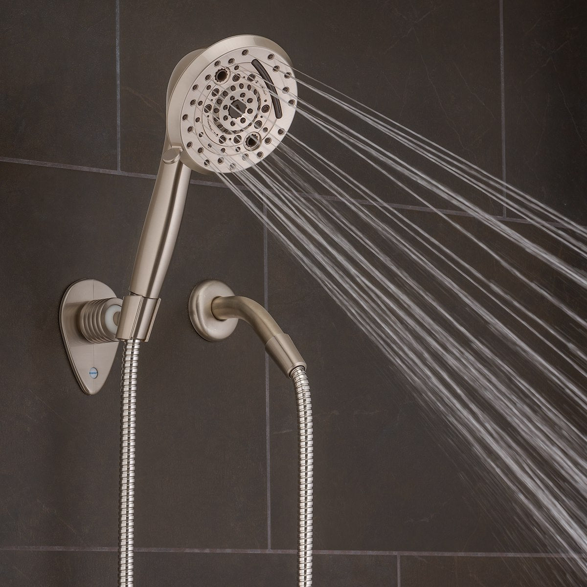 Oxygenics/ ETL Shower Head, Hand Held With 72 in Hose, With 10 Function Spray Settings, 5 in Outer Diameter - 51479