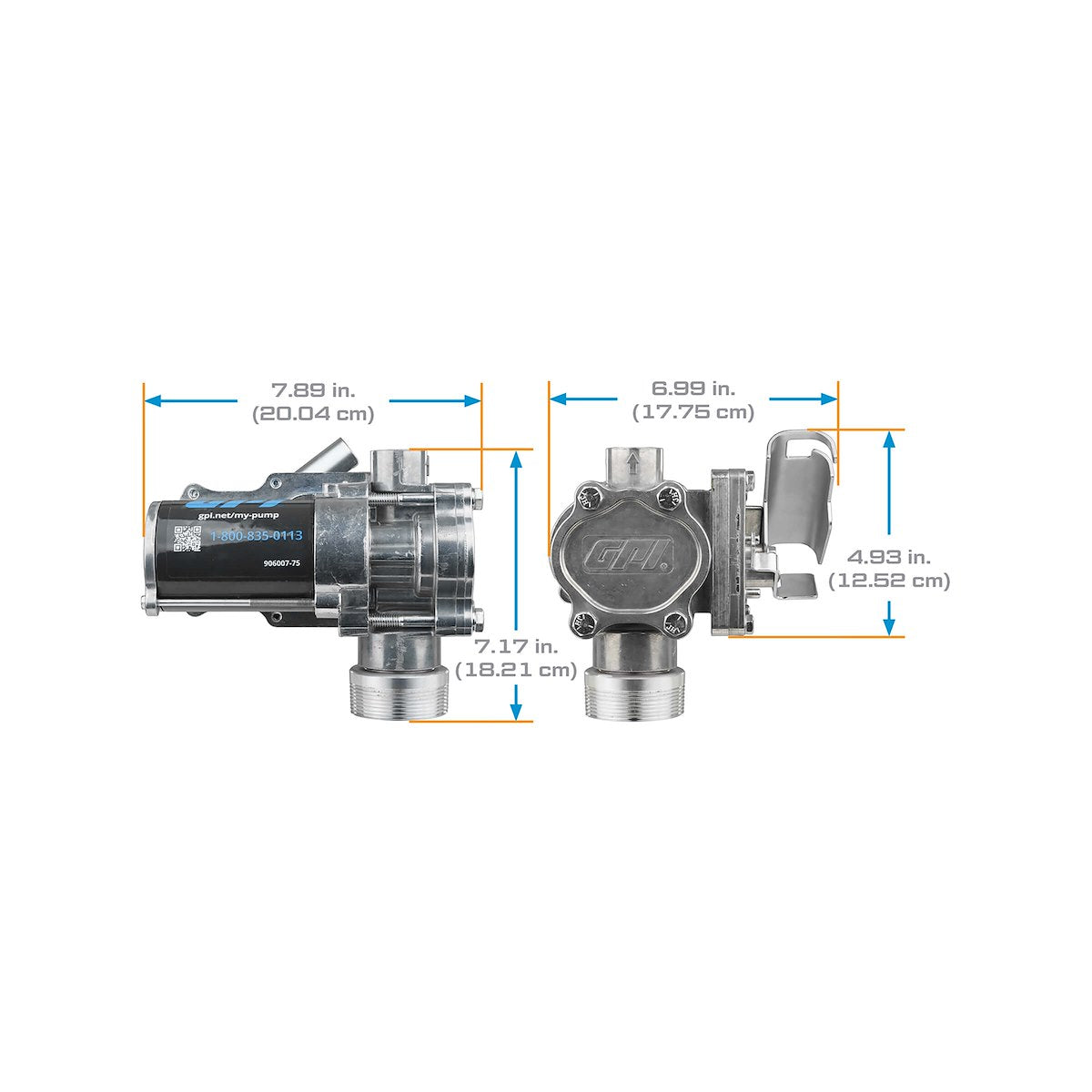 GPI Liquid Transfer Tank Pump, EZ-8, Up To 8 gal Per Minute, 10 ft Length Hose - 137100-01