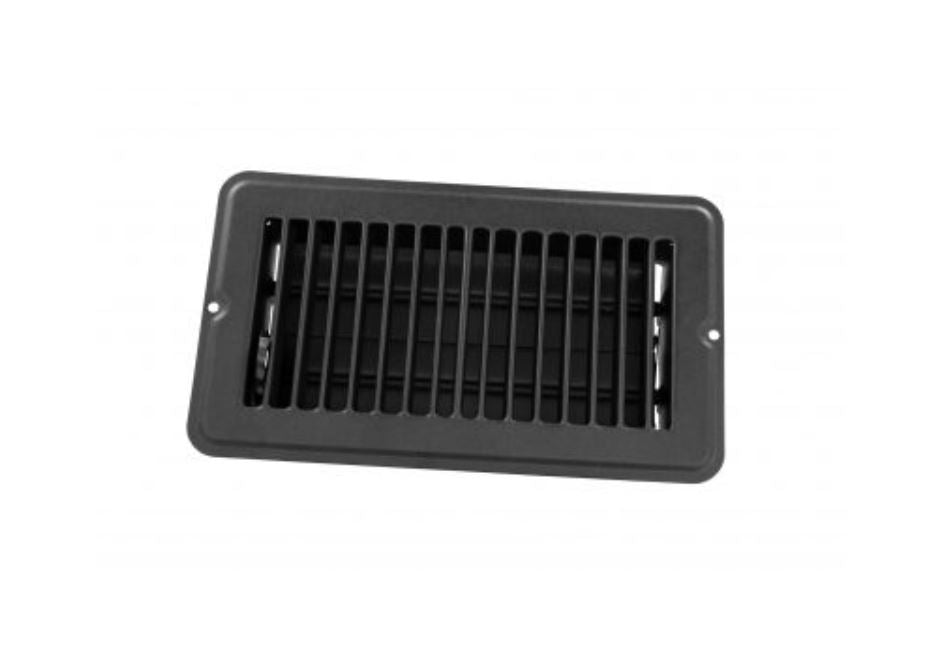 JR Products Heating/Cooling Register, 4 in Width x 8 in Length, Black, Steel - 02-29155