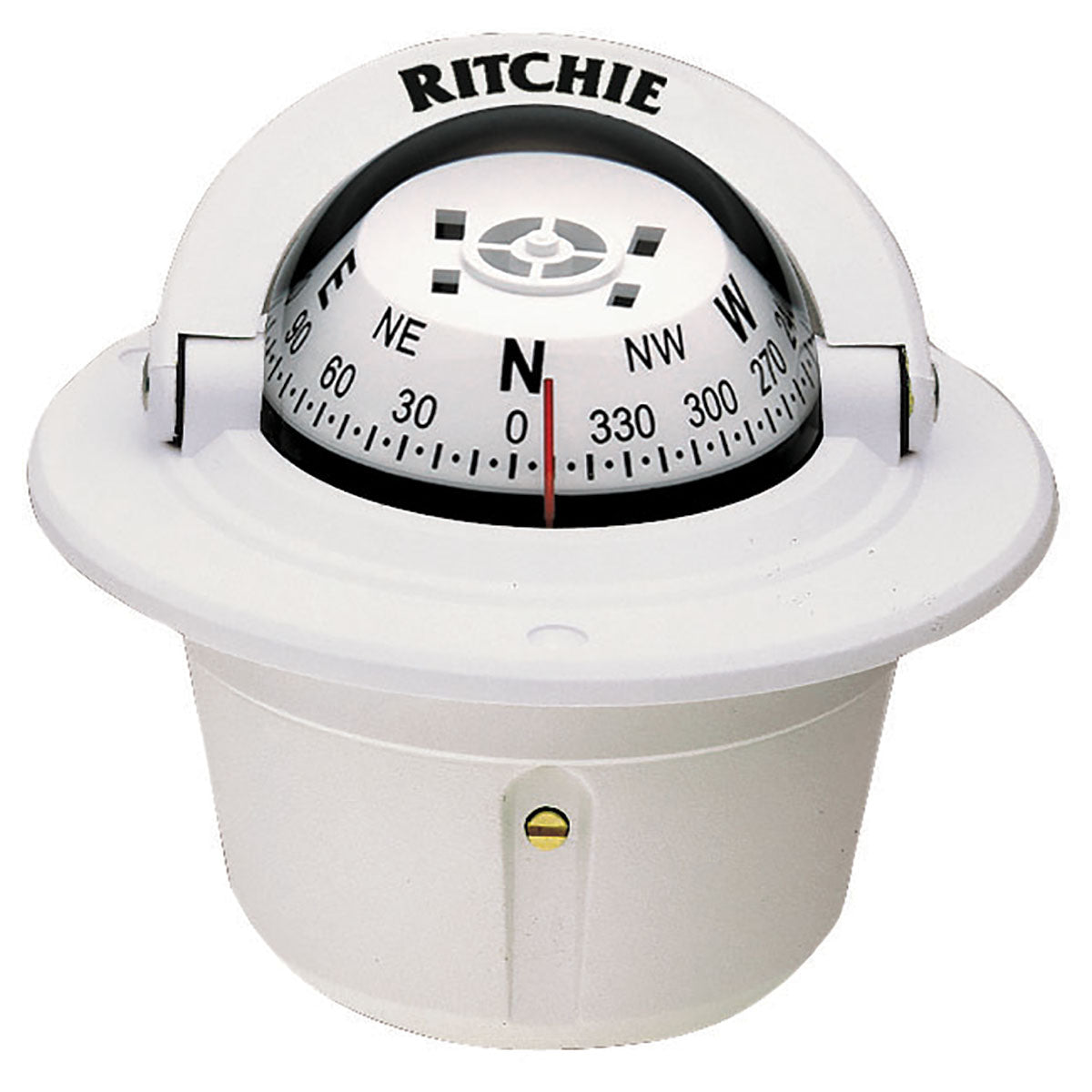 Ritchie Navigation Compass, White, 12 V Green Light, 2-3/4 in Direct Read Dial - F-50W