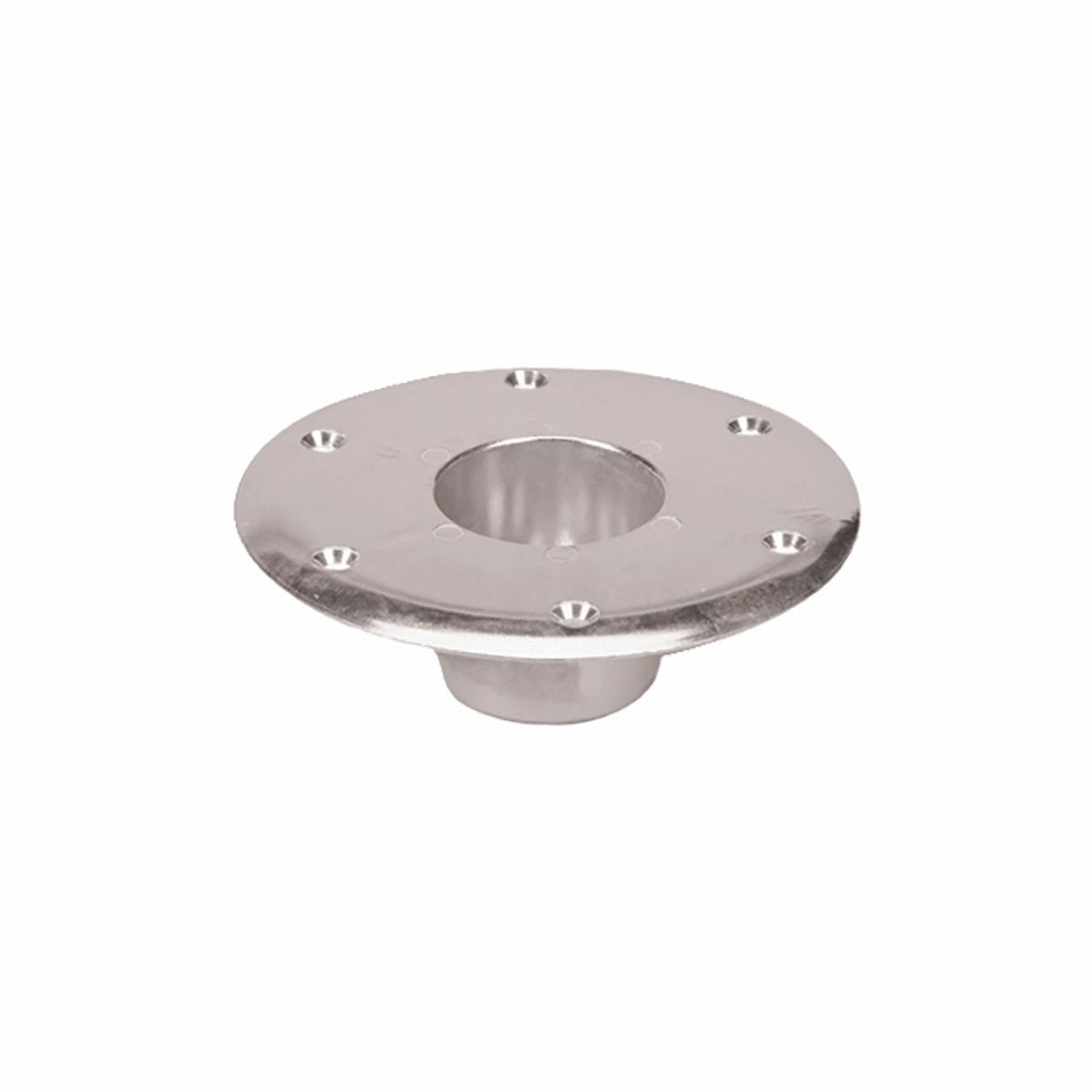 Faulkner Table Leg Base, 6-1/4 in Diameter x 2.2 in Hole Insert Diameter x 2 in Deep, Aluminum - 48732