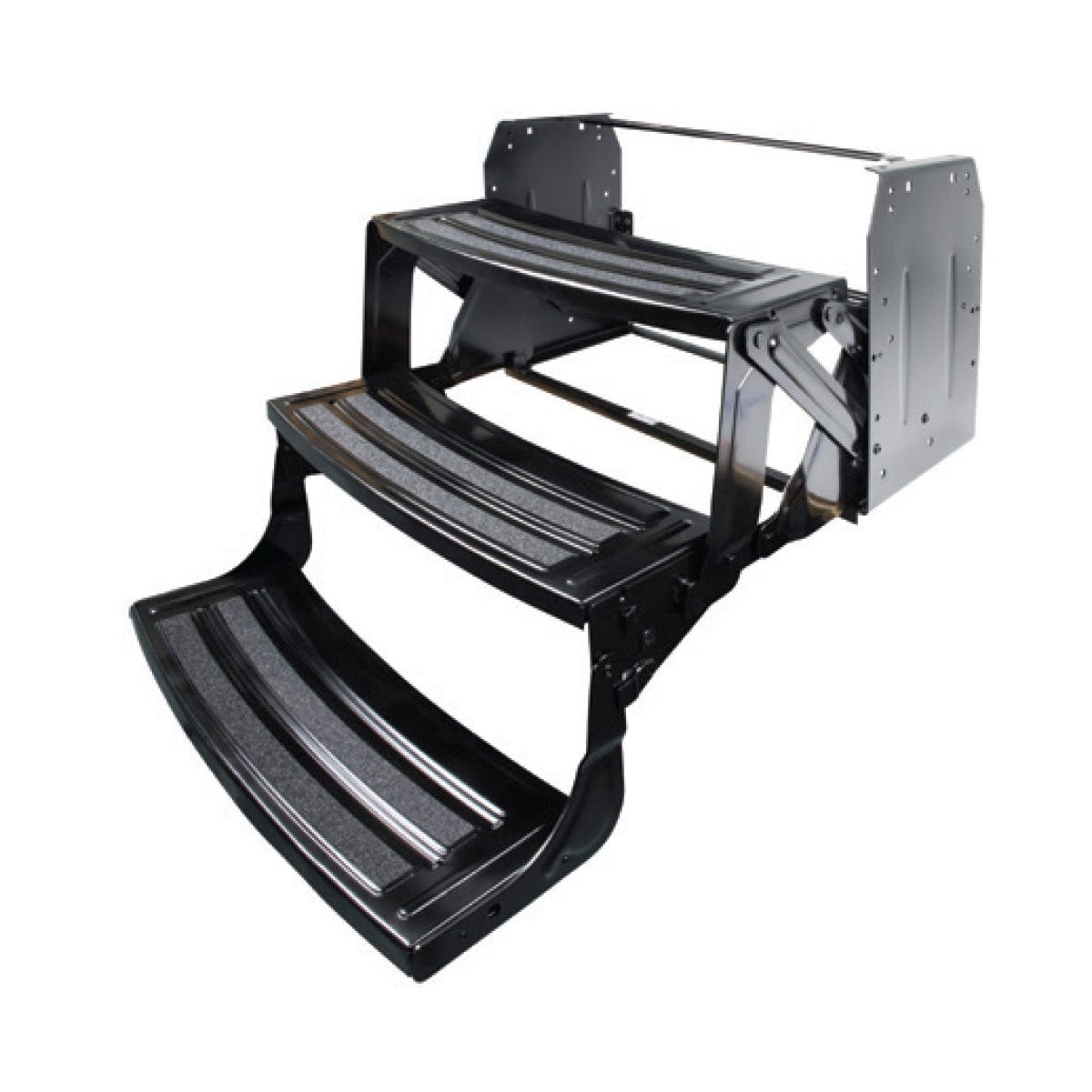 Lippert Entry Step, 3 Manual Folding Steps, 24 in Width x 7 in Depth, With 9 in Rise - 432690