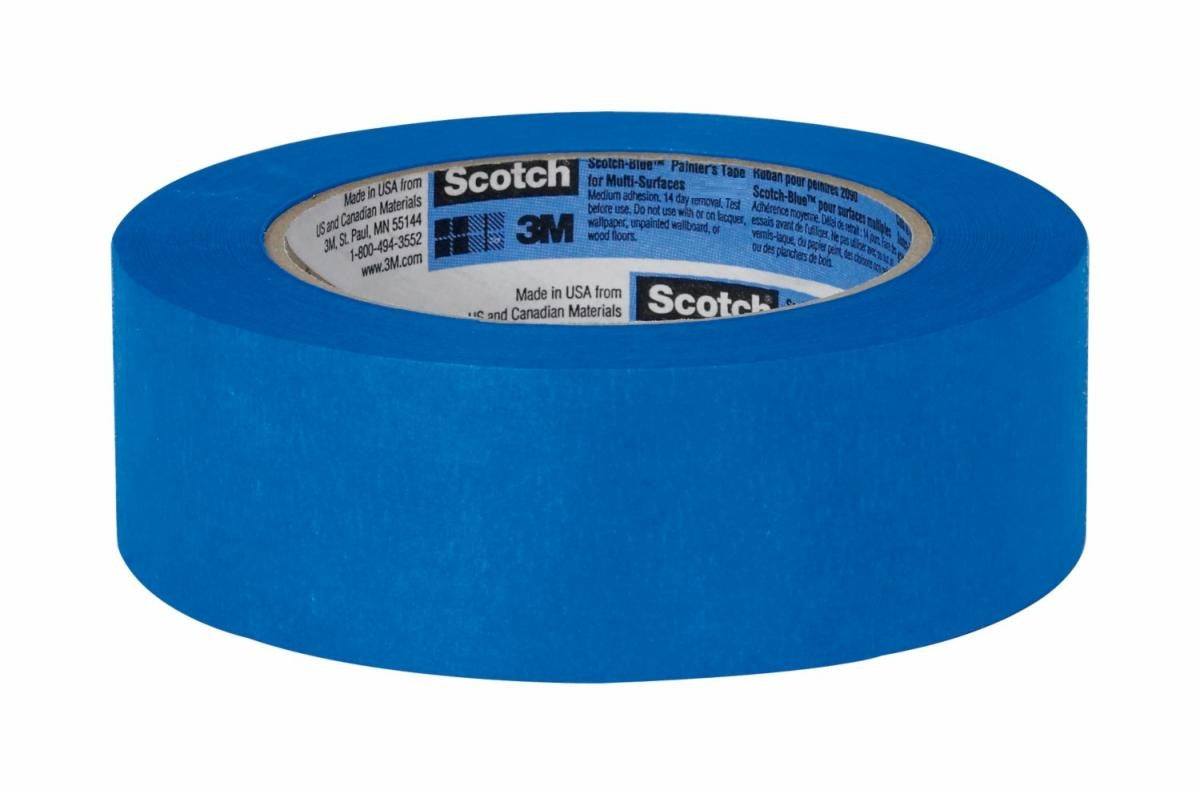 3M Masking Tape, ScotchBlue, 1.88 in Width x 60 Yards Length, Blue, Pack Of 6 - 09168