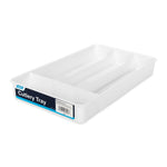 Camco Cutlery Tray, 7 in Width x 11 in Length, With 4 Compartments, White - 43508
