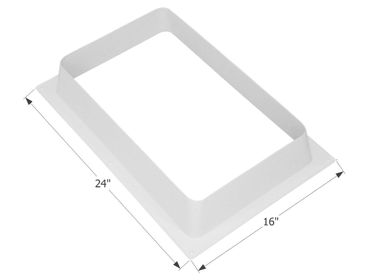 Icon Skylight Trim Ring, For Skylight Part Number SL1422, 22 in Opening Length x 14 in Opening Width Opening, White - 01936