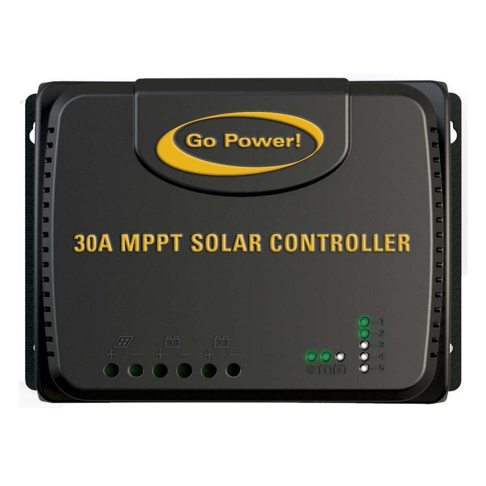 Go Power Battery Charger Controller, Use With All Battery Types (Lead Acid/LiFePO4), LED Fault Indicators, 30 amp - GP-RVC-30-MPPT