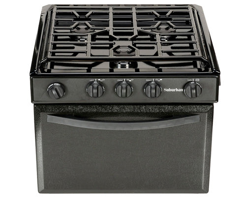 Stove Wrap Stove Top And Oven Protector, For Suburban Triangle 3 Burner Stove, Black, Heat Resistant Up To 550 degree Fahrenheit - SWRV400