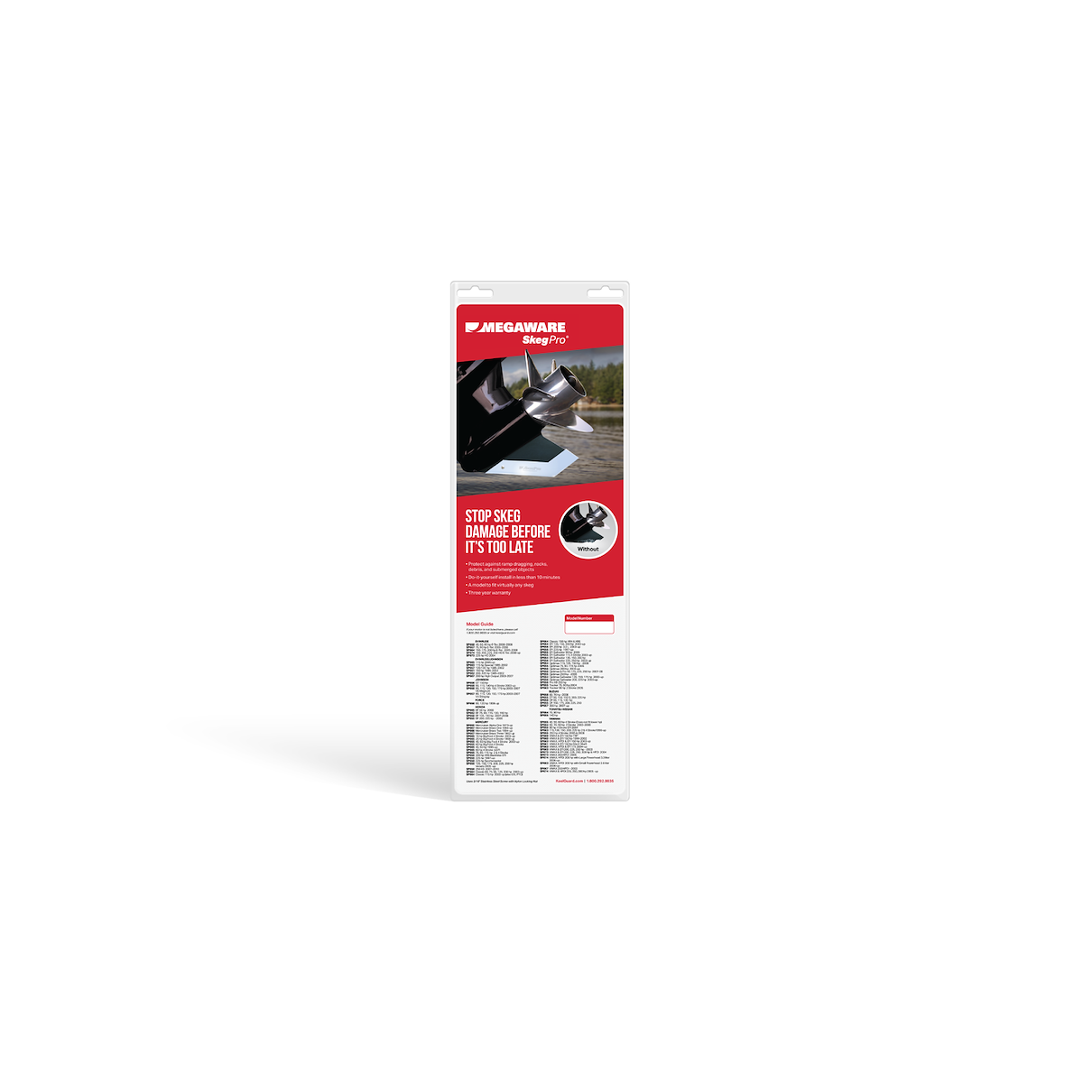 Megaware KeelGuard Outboard Motor Skeg, SkegPro  653, For Yamaha 90 HP 4 Stroke Engine, Stainless Steel - 02663