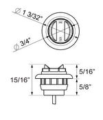 Optronics Trailer Light, MCL11 Series, LED, 3/4 in Width x 3/4 in Height x 0.9 in Depth - MCL11AKB