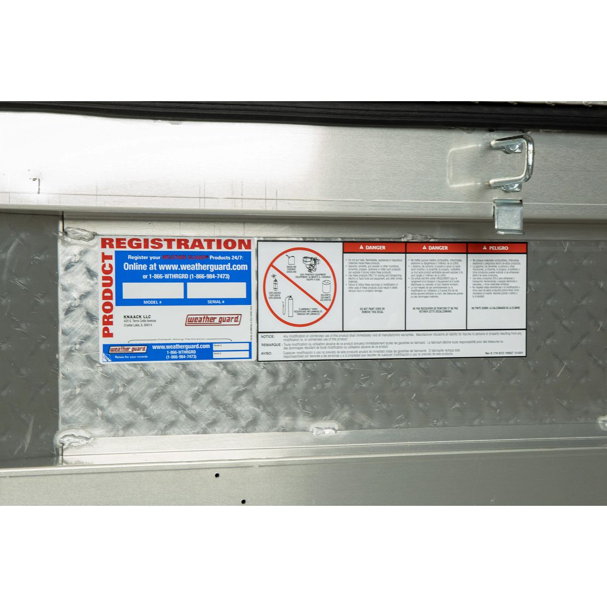 Weather Guard Tool Box, Aluminum, 27-1/2 in Length x 72 in Width x 18-1/2 in Height, 15.5 Cubic ft Capacity - 117-0-04