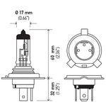 HELLA Headlight Bulb, H4, 60/55 Watt, 12 V - H4