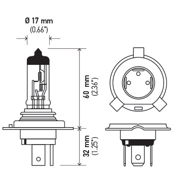 HELLA Headlight Bulb, H4, 60/55 Watt, 12 V - H4