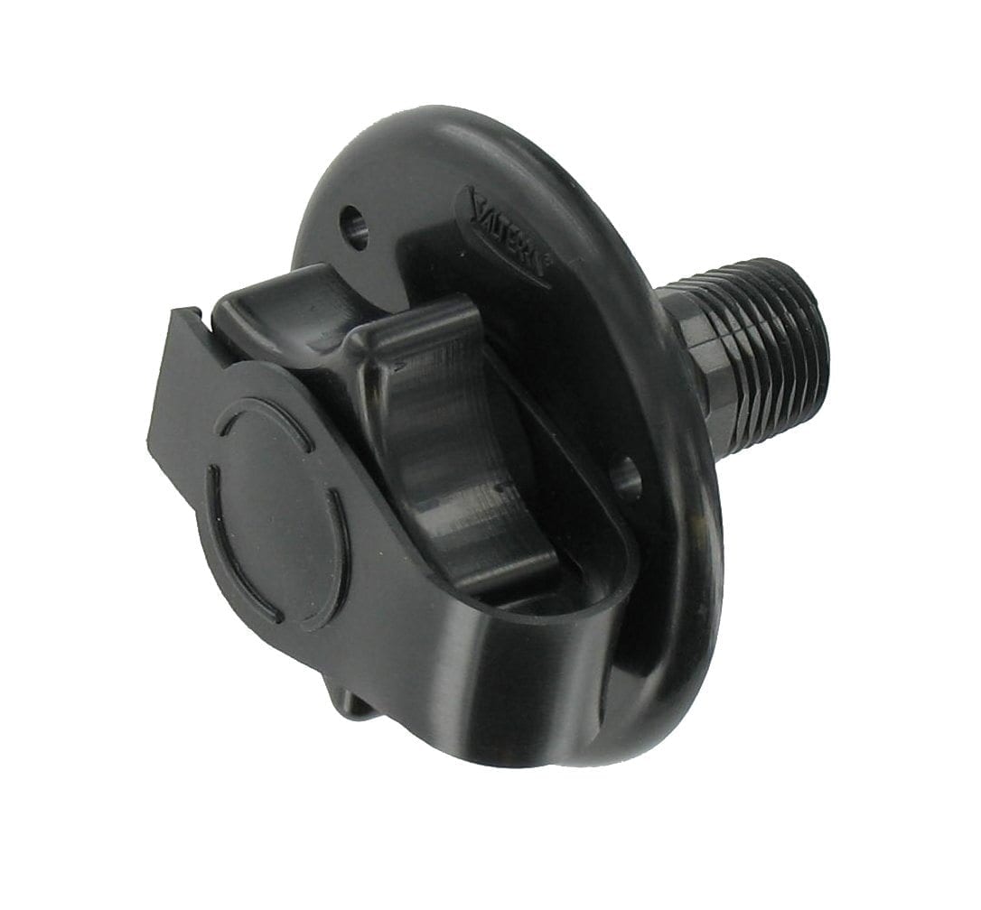 Valterra Fresh Water Inlet, 1/2 in Male Pipe Thread Inside Connection, 2-3/4 in Flange, 2-3/4 in Overall Diameter - A01-0168BK