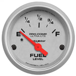 AutoMeter Gauge Fuel Level, 2-1/16 in, 0 Ohms Empty/90 Ohms Full, Incandescent Around The Dial - 4314