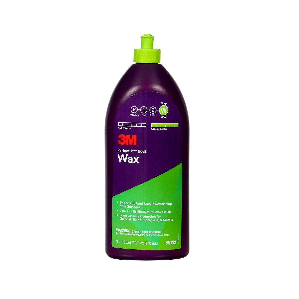 3M Marine Wax, 1 qt Bottle - 36113
