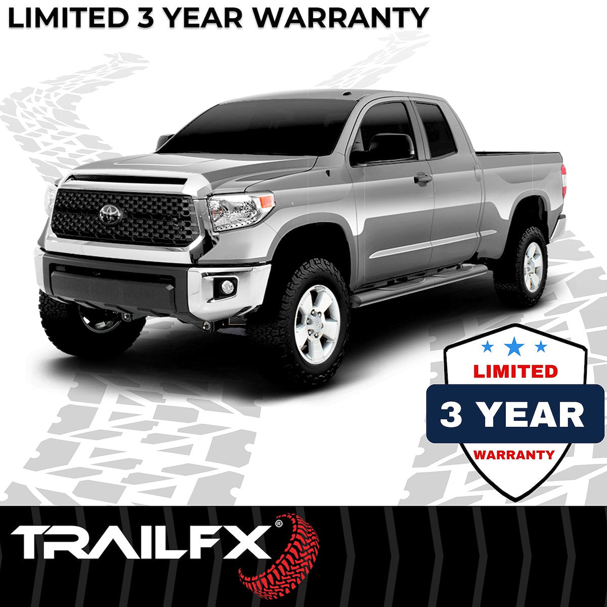 TrailFX Nerf Bar, TFX 4" Oval Tube Side Steps, 4 in Oval Straight, Black - A1558T