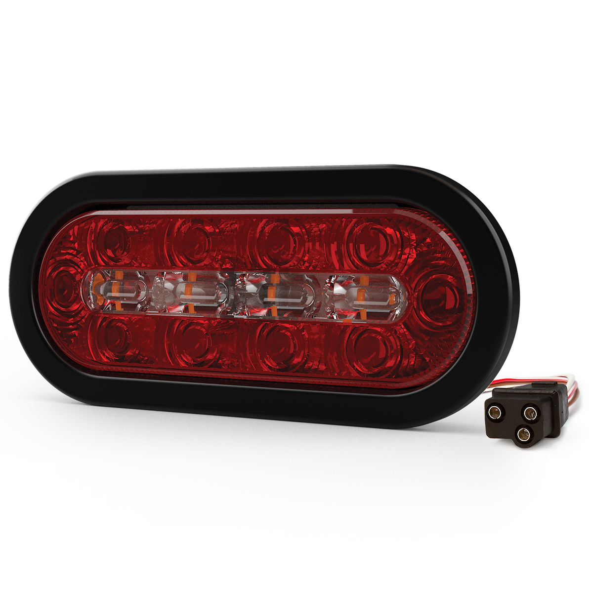Ecco Electronic Warning Light, ED Series, 7.5 in Oval, Directional Amber/White LED - ED3060AW