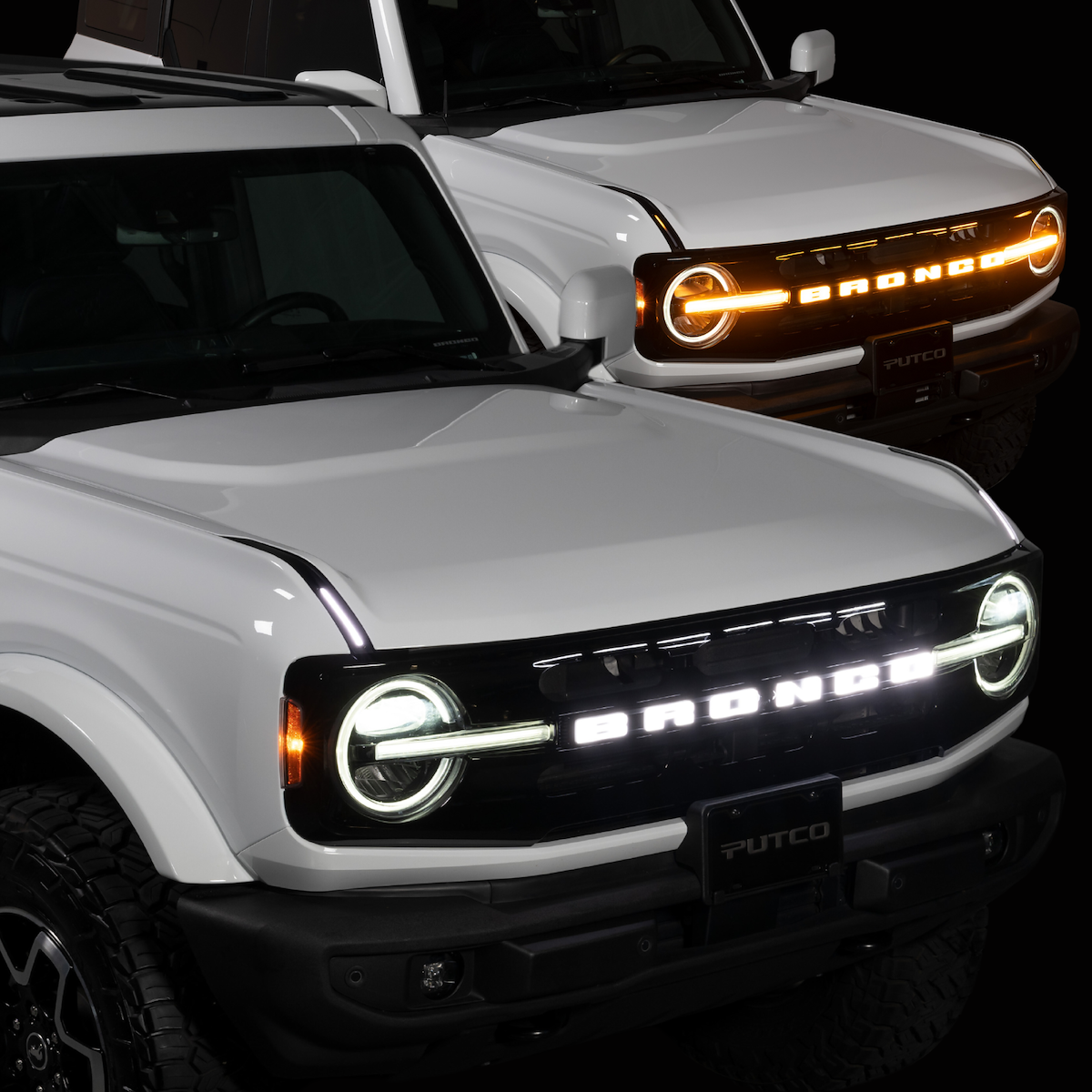 Putco Emblem, Amber/White LED, Matte Black Finish, IP69K Rated - 92852